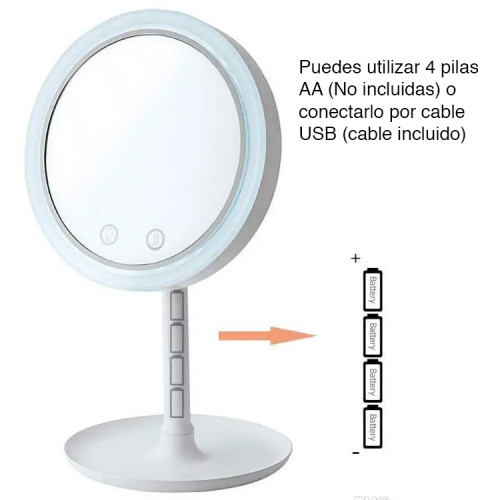 Espejo Cosmético con luz led y ventilador Espejo Cosmético con luz led y ventilador