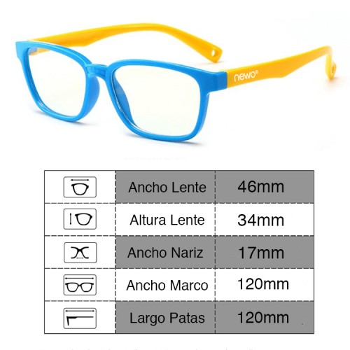 Lentes filtro Luz azul Pantallas Niños Celeste