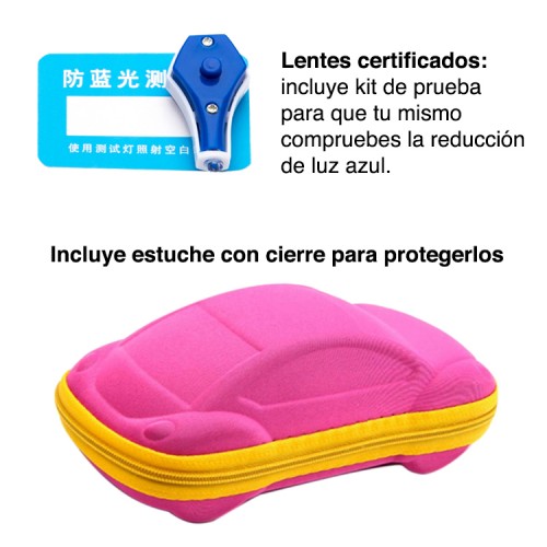 Lentes Filtro Luz azul Pantallas Rosados Lentes Filtro Luz azul Pantallas Rosados