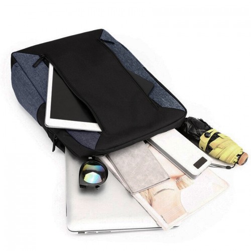 Mochila notebook 15" Puerto USB Negra con gris