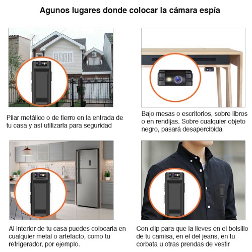 Mini Cámara Espía HD con micrófono portátil 